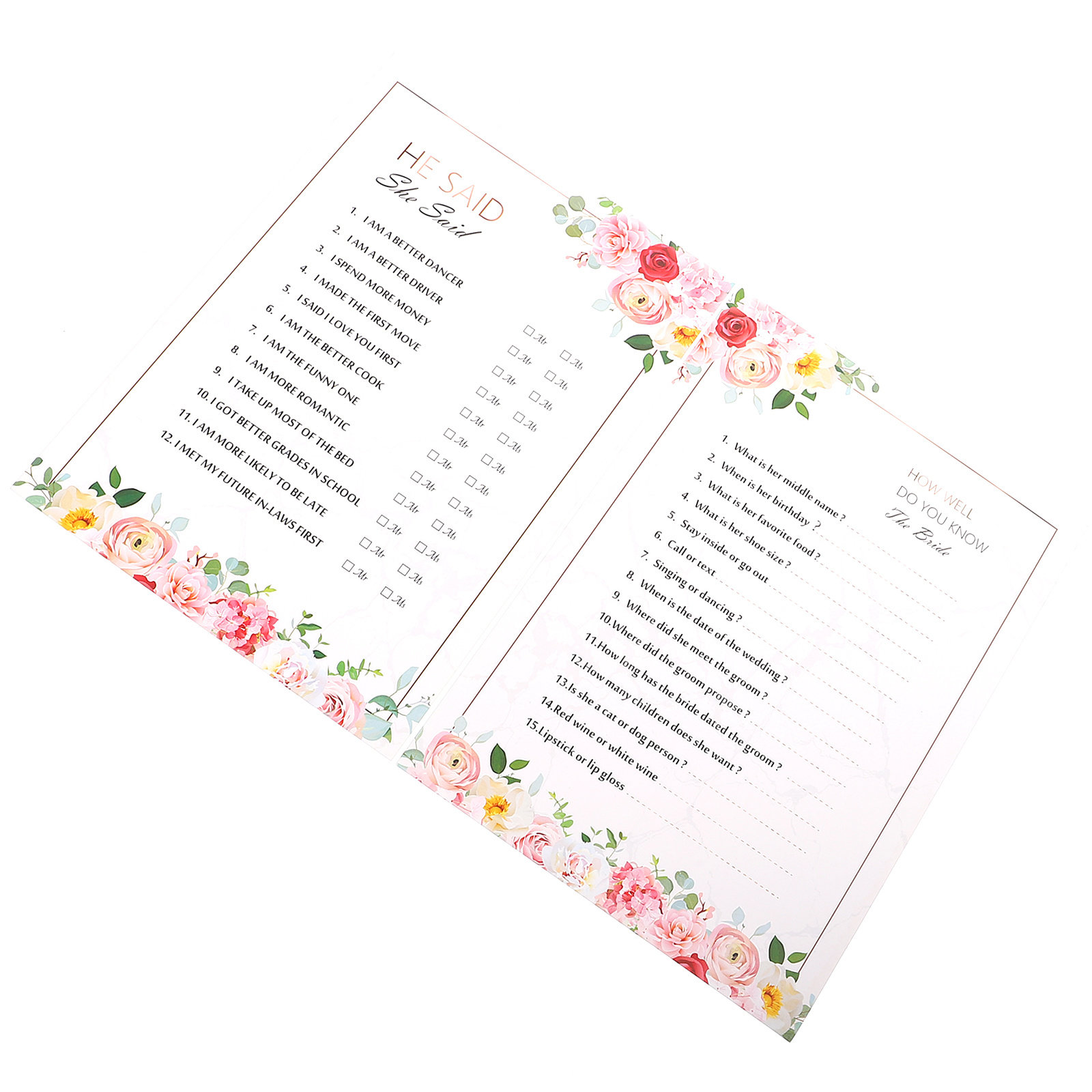 Party Games Bachelorette - 20 sztuk kart z pytaniami –