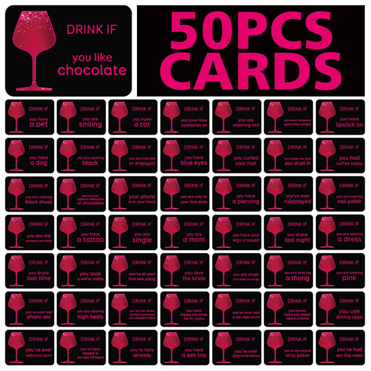 50 szt. Kart do gry z napojami – Party Games Bachelorette recenzja i cena